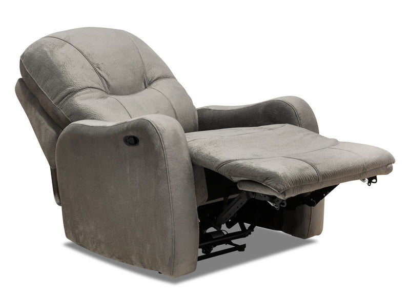Fauteuil inclinable Everett de 33,5 po fabriqué au Canada en tissu - gris