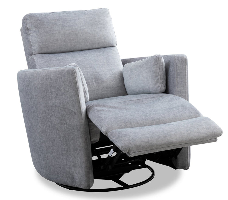 Fauteuil pivotant, coulissant et inclinable Ember de 36 po en tissu - coton argenté
