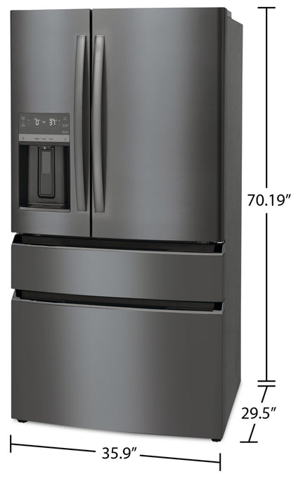 Réfrigérateur Frigidaire Gallery de 21,5 pi³ et de 36 po de profondeur comptoir à 4 portes françaises - acier inoxydable noir Smudge-ProofMD - GRMC2273CD