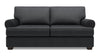 Sofa personnalisable Roll de Sofa Lab de 76 po de format condo fabriqué au Canada en tissu d’apparence lin avec accoudoirs enroulés - gris Pax Pepper