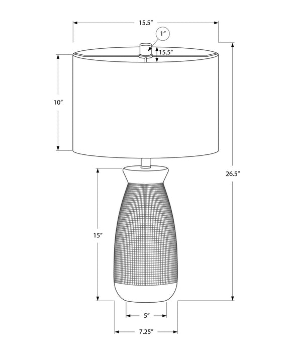 Lampe de table de 27 po en céramique crème avec abat-jour beige