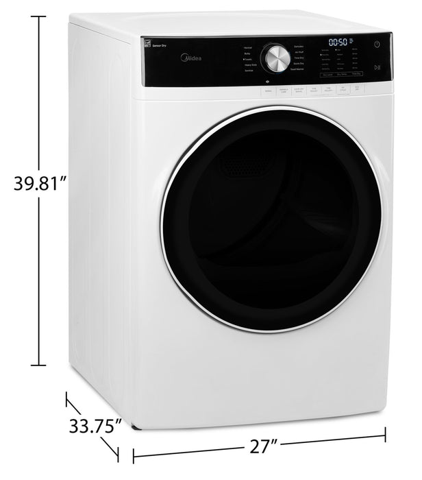 Sécheuse électrique Midea de 8 pi³ - blanche - superposable - MLE52N4AWW