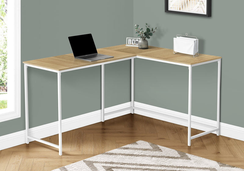 Bureau en coin en forme de L Karter de 58,25 po - naturel