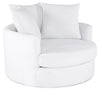 Fauteuil d’appoint Cuddler Grande de 48 po fabriqué au Canada en tissu de chenille - blanc Plush Heaven
