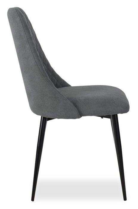 Chaise de salle à manger Miya en tissu de polyester et en métal - anthracite