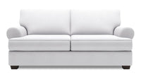  Sofa Roll de Sofa Lab de 76 po de format condo fabriqué au Canada en tissu d’apparence lin - blanc Pax Ice 