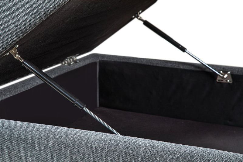 Pouf de rangement modulaire Evolve de Scott Living de 39,5 po en tissu d’apparence lin avec coussin en duvet et plumes - gris anthracite