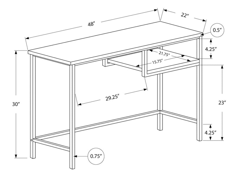 Bureau Franzie de 48 po avec tablette - espresso