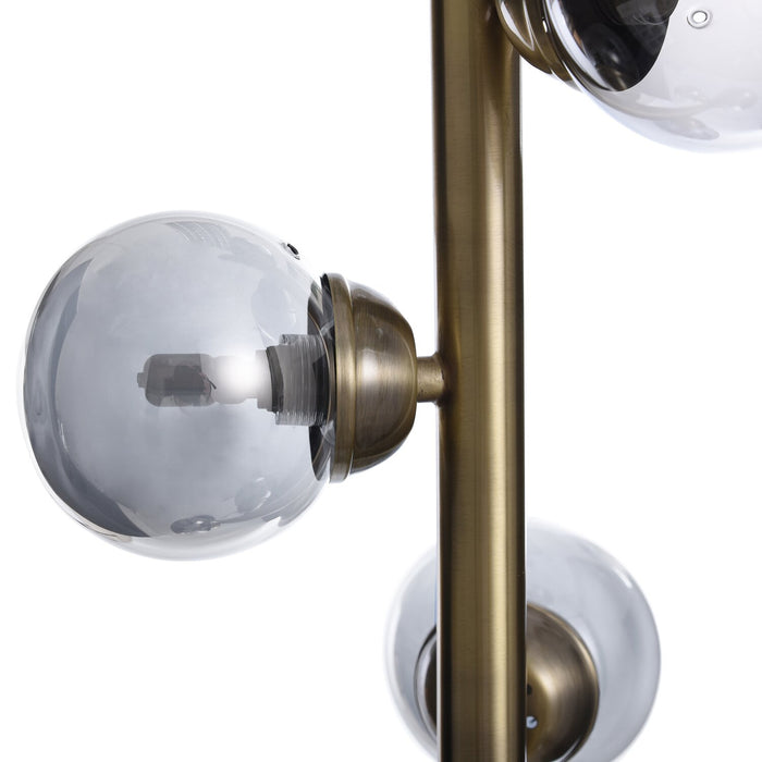 Lampe à pied Bennie de 61,25 po noire et dorée à 5 ampoules