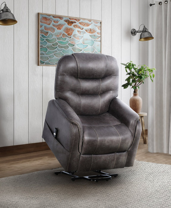 Fauteuil basculeur à inclinaison électrique Landon de 34 po en microfibre - gris