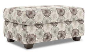 Pouf de rangement personnalisable The Trunk de Sofa Lab de 39 po fabriqué au Canada en tissu - Stone multicolore