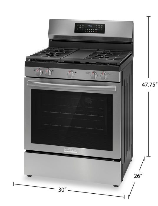 Cuisinière à gaz Frigidaire Gallery de 5,1 pi³ avec convection totale et friture à air - acier inoxydable Smudge-ProofMD - GCRG3060BF