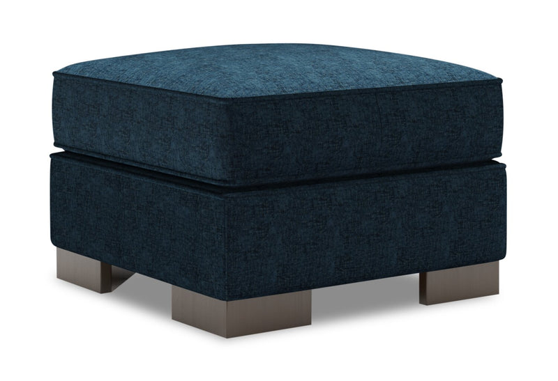 Pouf personnalisable Track de Sofa Lab de 24 po fabriqué au Canada en tissu de chenille - bleu Luxury Indigo