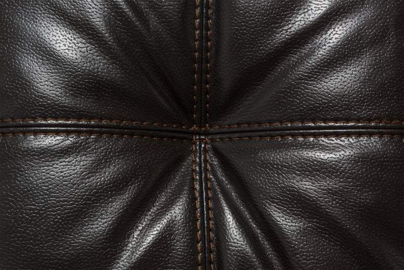 Causeuse Addison de 63 po fabriquée au Canada en tissu d’apparence cuir avec coussins de siège amovibles et capitonnage - noir mûre