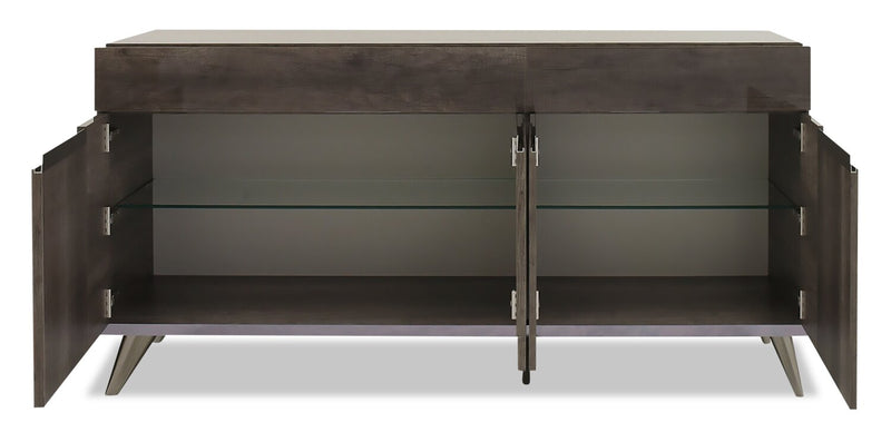 Desserte de salle à manger Gino avec rangement - fabriquée en Italie, moderne, 65 po (L) - brune