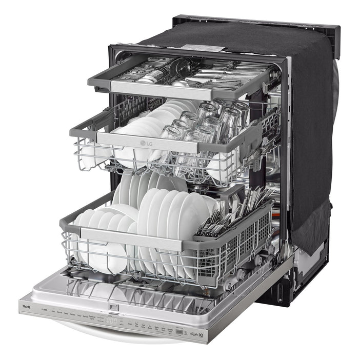 Lave-vaisselle intelligent encastré LG à 42 dBA de 24 po avec commandes sur le dessus et QuadWashMC Pro - acier inoxydable Smudge-ProofMD - LDTH7972S