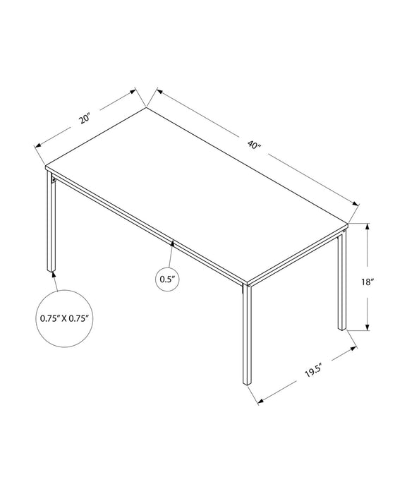 Table à café moderne Ariella de 40 po - dessus blanc avec base en métal gris