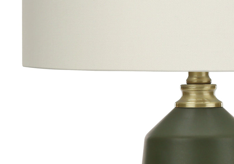 Lampe de table de 26 po en céramique verte et dorée