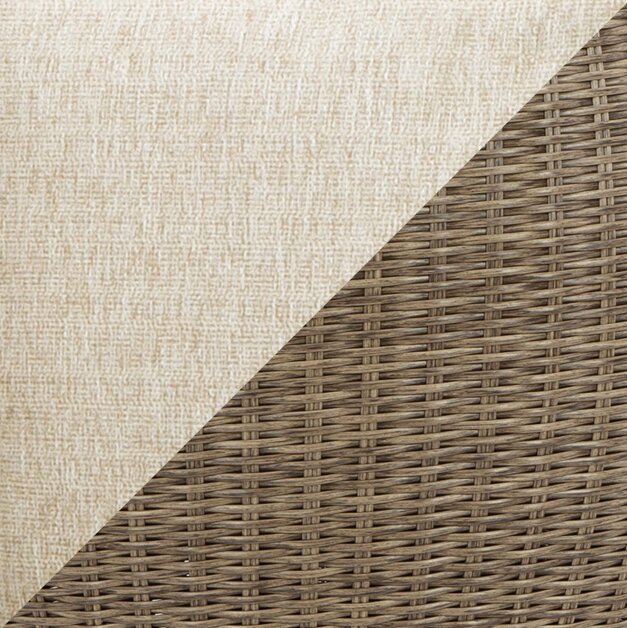 Ensemble de 2 fauteuils Lume pour la terrasse à l’extérieur - osier en résine et tissu Nuvella, résistant aux rayons UV et aux intempéries - naturel et beige