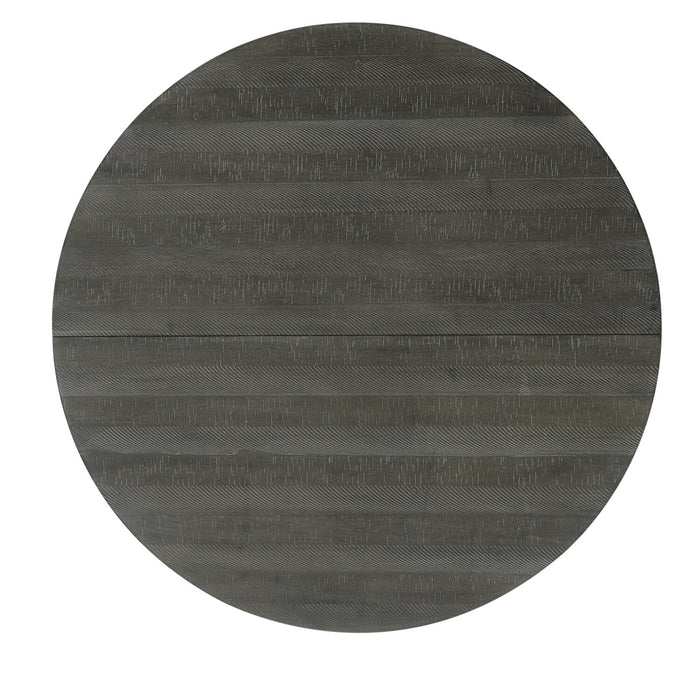 Table de salle à manger ronde Alto de 48 po à 66 po avec rallonge et base à tréteaux - grise