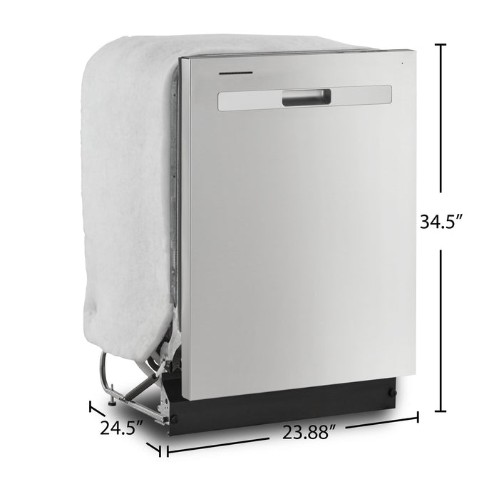 Lave-vaisselle encastré Whirlpool de 24 po et de 55 dBA avec commandes sur le dessus - acier inoxydable résistant aux traces de doigts - WDP540HAMZ