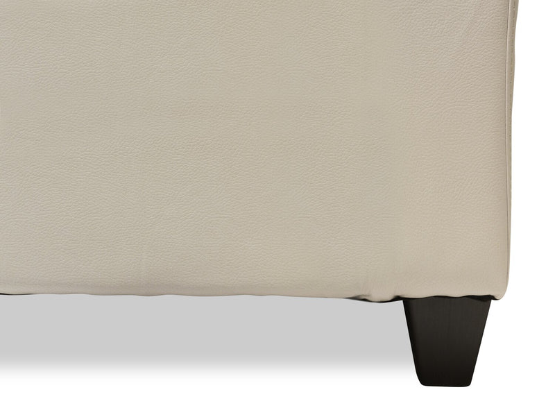 Pouf Addison de 37 po fabriqué au Canada d’apparence cuir - beige