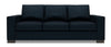 Sofa personnalisable Track de Sofa Lab de 85 po fabriqué au Canada en tissu de chenille avec accoudoirs rectilignes - bleu Luxury Indigo