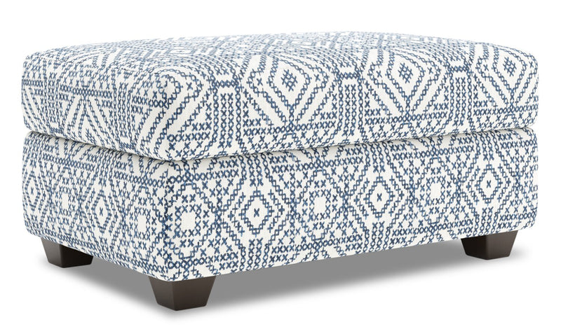 Pouf de rangement personnalisable The Trunk de Sofa Lab de 39 po fabriqué au Canada en tissu - Ink multicolore