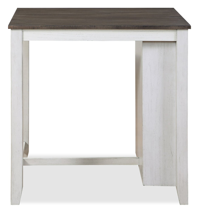 Ensemble de salle à manger Lane 3 pièces de hauteur comptoir avec table de 36,5 po (L), tablettes et port USB intégrées, et 2 chaises - blanc