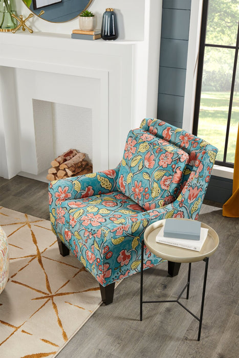 Fauteuil d’appoint club Sofa Lab personnalisable de 29 po fabriqué au Canada en tissu avec pattes en bois - Malibu multicolore