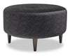 Pouf personnalisable The Curve de Sofa Lab de 31 po fabriqué au Canada en tissu de chenille - gris Luxury Charcoal
