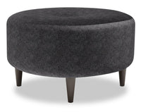  Pouf The Curve de Sofa Lab de 31 po fabriqué au Canada en tissu de chenille - gris Luxury Charcoal 