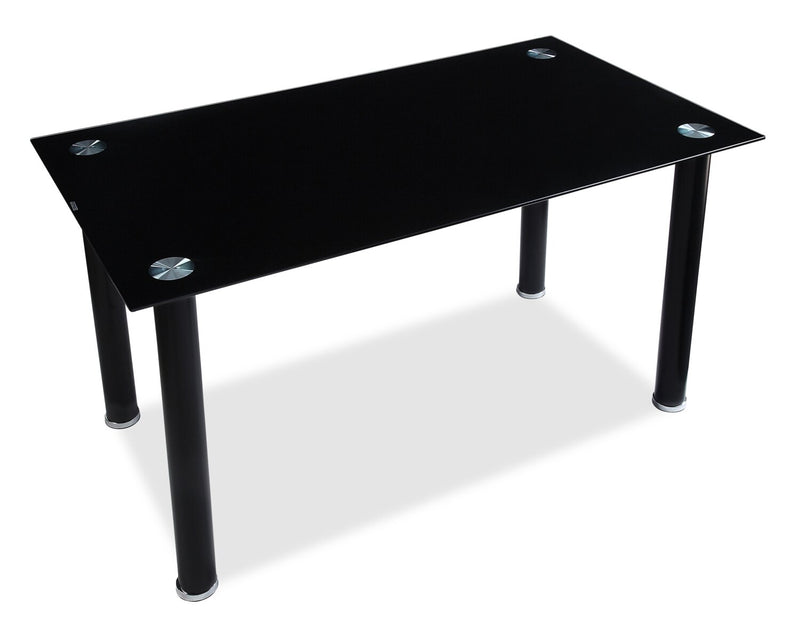 Table de salle à manger Onyx de 55 po (L) avec dessus en verre - noire