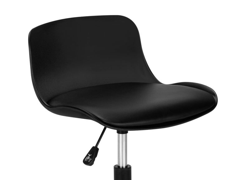 Chaise de bureau compacte Letty de 18,5 po avec dossier bas - noire