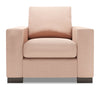 Fauteuil Track de Sofa Lab personnalisable de 38 po fabriqué au Canada en tissu d’apparence lin avec accoudoirs rectilignes - rose Pax Rose