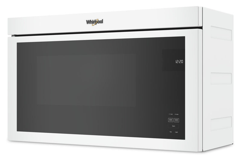 Four à micro-ondes à hotte intégrée Whirlpool de 1,1 pi³ à installation affleurée avec cuisson à 900 W - blanc - YWMMF5930PW