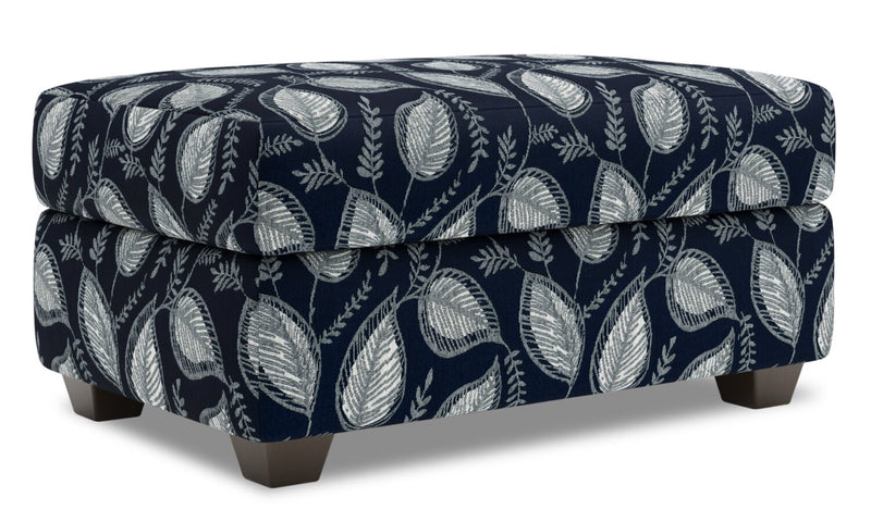 Pouf de rangement personnalisable The Trunk de Sofa Lab de 39 po fabriqué au Canada en tissu - Midnight multicolore