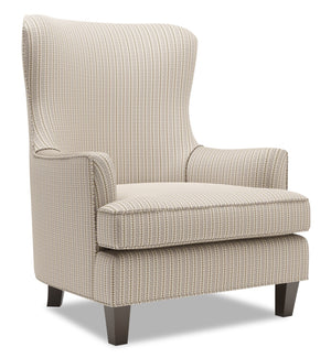Fauteuil d’appoint à oreilles Sofa Lab personnalisable de 32 po fabriqué au Canada en tissu - beige Mushroom Beige