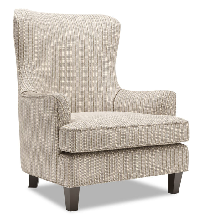 Fauteuil d’appoint à oreilles Sofa Lab personnalisable de 32 po fabriqué au Canada en tissu - beige Mushroom Beige