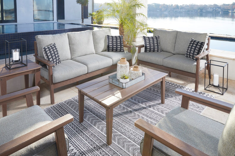 Table de bout Nome pour la terrasse à l’extérieur - 21,5 po (L), plastique à haute densité, résistante aux rayons UV et aux intempéries - brune