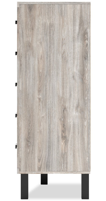 Commode verticale Zen de 44,7 po (L) x 52,5 po (H) à 5 tiroirs pour la chambre à coucher - grise