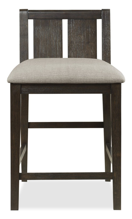 Ensemble de salle à manger Lane 3 pièces de hauteur comptoir avec table de 36,5 po (L), tablettes et port USB intégrées, et 2 chaises - brun