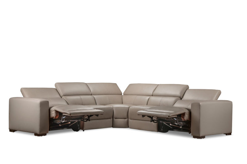 Sofa sectionnel à inclinaison électrique Modella 5 pièces - taupe 