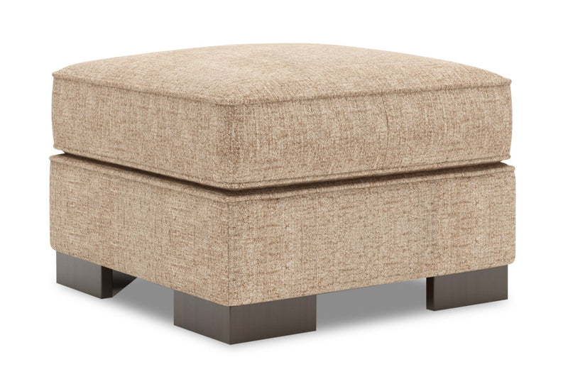 Pouf personnalisable Track de Sofa Lab de 24 po fabriqué au Canada en tissu de chenille - taupe Luxury Taupe