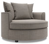 Fauteuil d’appoint enveloppant Sofa Lab personnalisable de 48 po fabriqué au Canada en tissu d’apparence lin - gris Luna Smoke