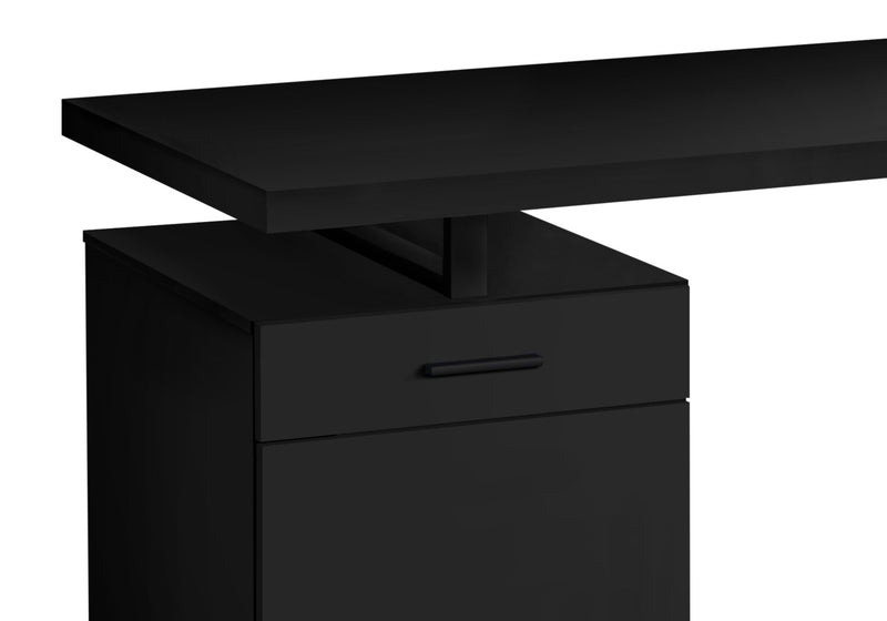 Bureau réversible Remi de 47,25 po avec tiroir et armoire - noir