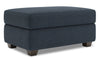 Pouf de rangement personnalisable The Trunk de Sofa Lab de 39 po fabriqué au Canada en tissu d’apparence lin - bleu Luna Sailor