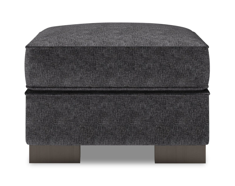 Pouf personnalisable Track de Sofa Lab de 24 po fabriqué au Canada en tissu de chenille - gris Luxury Charcoal