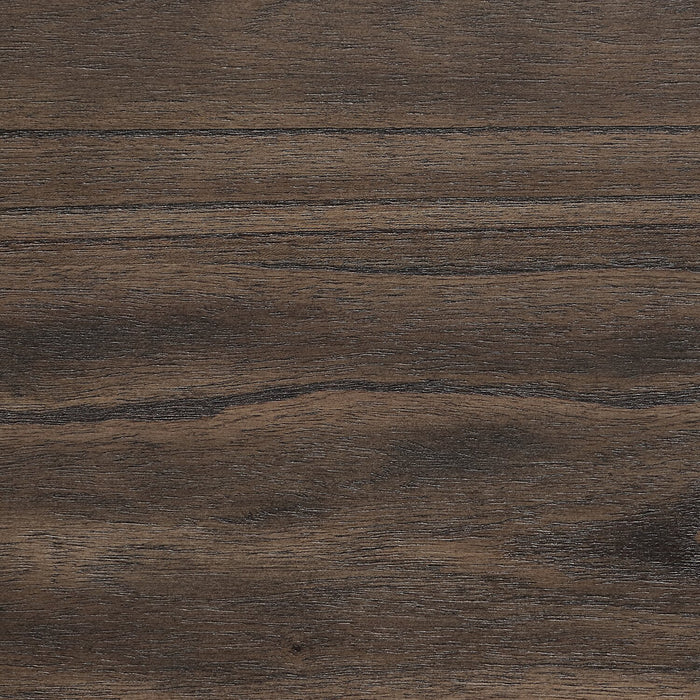 Ensemble de chambre à coucher Kane 5 pièces en cuir végétalien avec lit de rangement, commode et miroir, brun - format grand lit