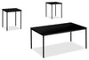 Ensemble 3 tables modernes Easton de 42 po (table à café et 2 tables de bout) - noir avec pattes en métal noir